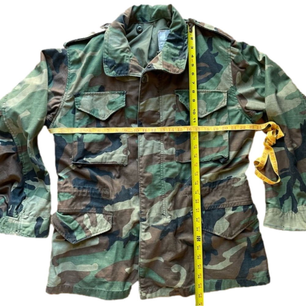 VINTAGE Military Field Utility Cold Weather WW2 Woodland Camo Coat Jacket - Picture 11 of 11